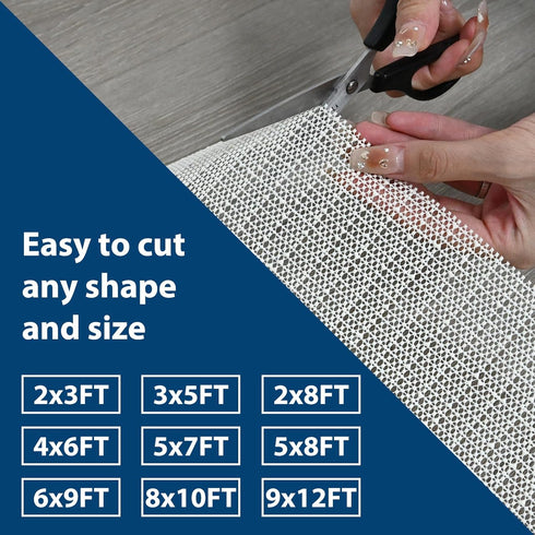 Non Slip Rug Pads: 3x5 Rug Pad Gripper for Hardwood Floors, Under Carpet Anti Skid Mat, Beige to Keep Rugs Safe