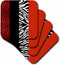 Red/Black/Orange/White Animal Print Coasters - 3dRose cst_35438_3, Set of 4