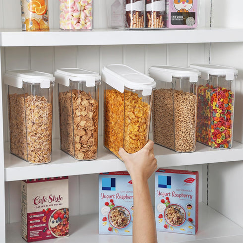 Set, 3 (135.2oz/4L) Vtopmart Cereal Containers PCS Airtight Food Storage Container with Flip-Top Lids, Plastic