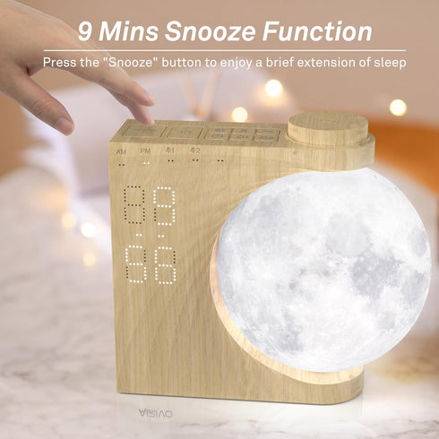 AIRIVO Alarm Clock for Bedrooms, Sunrise Alarm Clock Wake Up Light for Kids Teens, White Noise Sound Machine, Moon