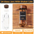 4-Tier 24 216 11.6L 2.4W 3.2H Wall Mount Spice Rack Organizer with Glass Jars, Labels & Funnel - Screw/Adhesive Mount