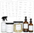 Clean-Modern White Bathroom Labels, Laundry & Cleaning Labels by Paper & Pear, Set of 36 Waterproof Labels