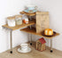 HYNAWIN 3 Tier Corner Shelf, Bamboo & Metal Storage Spice Rack, Adjustable Organizer with Hooks