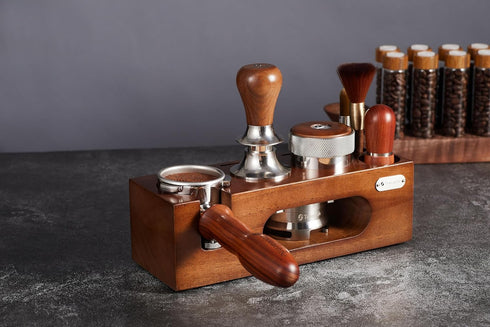 54mm Tamper Replacement for Breville - Adjustable Depth Stainless Steel and Solid Wood Coffee Tamper for Home Barista