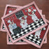 KEPSWET Cotton Linen Chef Placemats Set of 4, Red Washable Table Mats, 13x19 Inch Rectangle
