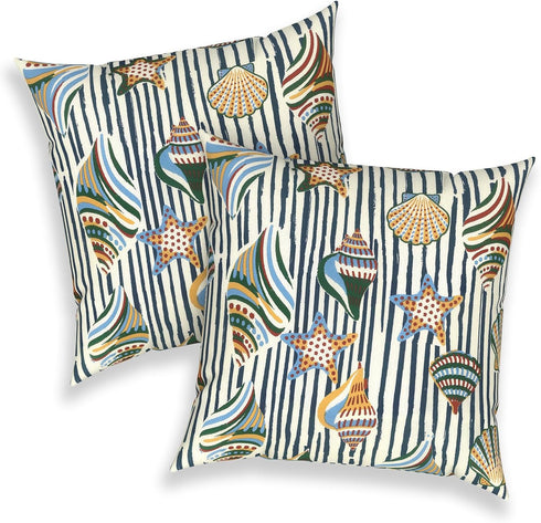Outdoor Throw Pillows 16x16 Inch, Water Repellent Patio Pillows with Inners Set