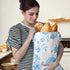 Yolysudo 2 Pack 17''x 13" Reusable Vintage Floral Beeswax Bread Bags for Sourdough, Large Beeswax-Lined Cotton Homemade