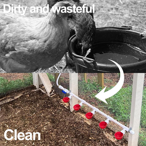 16pack (16) Large Poultry Waterer Cups, Professional Chicken Water Cups for Poultry LANARP Float Style Gravity Chicken