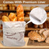 Uroibmek 3-Pack Bag(17x13 Bread Bags for Homemade Bread Sourdough with Inner Lining, Linen Breads Bags Keeps Breads