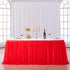 Suppromo 9ft Red Tulle Table Skirts for Rectangle or Round Tables, Tutu Cloth for Party Decorations
