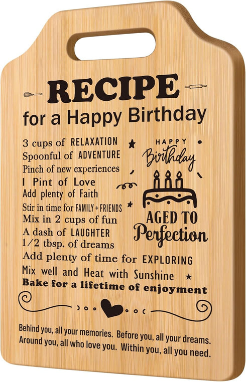 Birthday Gifts for Women Men, Unique Birthday Gift Ideas, Recipe Cutting Board Gift