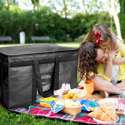 Transport,23 15 14 inches,Heavy XXXL Large Insulated Collapsible Cooler Bags with Zipper Closure, Reusable Grocery