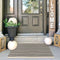 IOHOUZE Black Beige Striped Rug - 2'x3', Small Washable Area Rug for Front Porch, Indoor/Outdoor, Doormat for Entryway