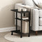 Furinno Turn-N-Tube Side Table, 3-Tier C-Shape End Table with Wheels, Toolless Assembly