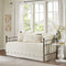 Madison Park 6-Piece Daybed Cover Set, Damask Quilted Coastal Bedding, Pre-washed Cotton-Filled, Tuscany, Cream, 39"x75"