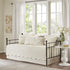 Madison Park 6-Piece Daybed Cover Set, Damask Quilted Coastal Bedding, Pre-washed Cotton-Filled, Tuscany, Cream, 39"x75"