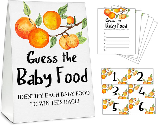 Guess the Baby Food Party Games, Baby Shower Game Set, 1 Standing