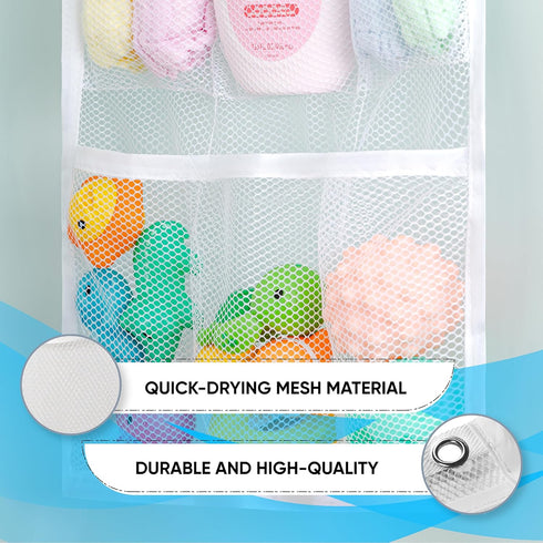 Handy Laundry Hanging Shower Organizer (2-Pack) - 9-Pocket Mesh Caddy for Organizing Bathroom Toiletries and Kids Bath