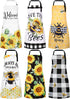 Bencailor 6 Pcs Adjustable Waterproof Kitchen Aprons, Themed Baking Cooking Aprons for Home
