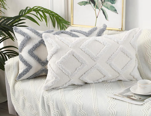16 26,Plush NUYECY Diamond Pattern Long Pillow Covers x Chenille Decorative Long Lumbar Pillow Covers Pillow Case