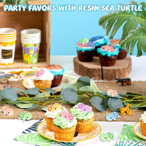 SYWHXY 488PCS (8 Luminous Mini Resin Turtles Miniature Turtles Animals Glow in The Dark Tiny Turtle Figurines to Hide