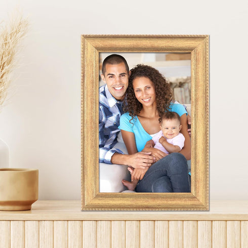 Lawrence Frames Classic Bead Picture Frame, 4x6, Gold