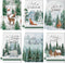 Hosuly 6 Pcs Winter Kitchen Towels Forest Hand Towels Wild Animal Snowflake