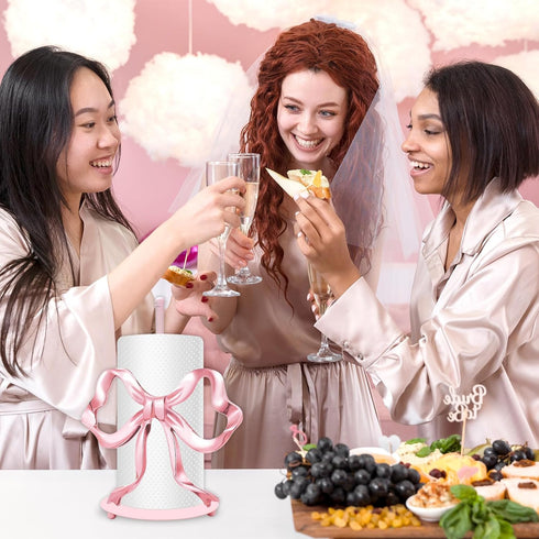 Countertop JarThenaAMCS Valentine's Day Trendy Bow Paper Towel Holder Cute Pink Bow Knot Kitchen Decor Accessories
