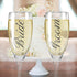 BANBERRY DESIGNS Bride and Groom Champagne Glasses Set of 2 - Elegant Toasting Flutes Silver Wedding Champagne Set (6