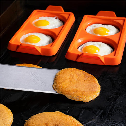 5600 (Set 3) BLACKSTONE Silicone Egg & Omelet Ring of for Breakfast, Non Stick Food Grade Round Egg Cooking Shapers