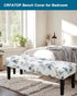 Kitchen,02 CRFATOP Printed Dining Bench Cover Rectangle Bench Seat Cushion Slipcovers Stretch Removable Washable