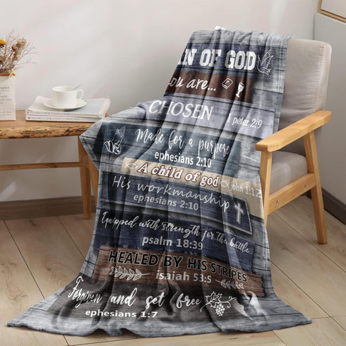 80"x60" Christian Gifts for Men, Christian Blanket, Religious Gifts for Men, Catholic Baptism Spiritual Inspirational