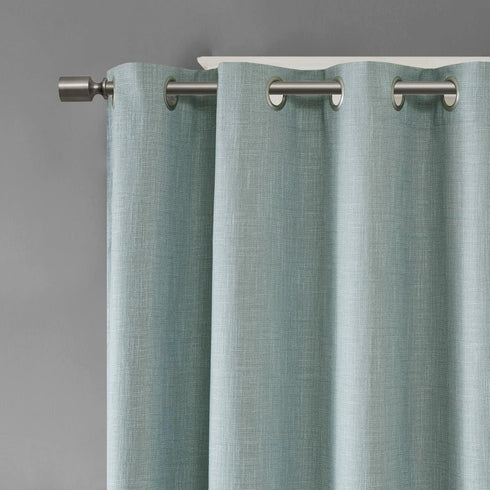 Grommet 50x54, Sun Smart Maya Blackout Curtain Patio Single Window, Textured Heatherd Print, Top Living Room Decor
