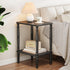 LUCKNOCK Small Side Table for Small Spaces, Vintage End Table, Narrow Couch Side Table with Storage, Skinny Nightstand