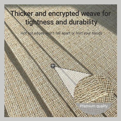 PIGCHCY Set of 4 Beige Placemats, Vinyl PVC Durable Place Mats for Dining Table, Heat Resistant Non-Slip Woven Mats