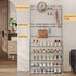 8 Closet 4 Coat Rack Shoe Rack With Storage Shelf Freestanding with Hooks for Entryway Bedroom Tier, Grey