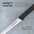 Messermeister 4.5” Serrated Tomato Knife with Matching Sheath, Black, German Steel Alloy, Rust Resistant