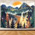 SENYYI Mountain Wall Hanging Tapestry - Forest Trees Art, Sunset Nature Landscape Home Decor (51.2 x 59.1 inches)