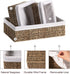 FairyHaus Natural Small Seagrass Storage Baskets with Liner, Hand-woven Nesting Wicker Baskets Set for Shelves (3 Pack)