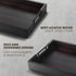 RAKYTO 16.5x12.5in Packaging Ottoman Tray, Acacia Wood Serving Tray with Metal Handles, Food Drinks Tray for Coffee