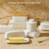 Sweese Large Butter Dish with Lid for Countertop, 8oz Porcelain Butter Keeper with Handle Cover Design, White
