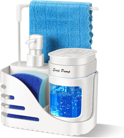 Kitchen Soap Dispenser Set, 4-in-1 Dual Hand and Dish Soap Dispenser with
