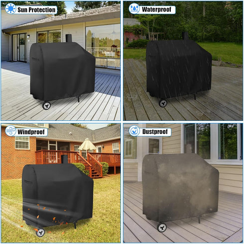 Yoyong Charcoal Grill Cover for Royal Gourmet CC1830, Water-Resistant BBQ Grill Cover in Black
