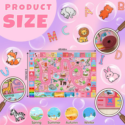2.5x4 ft ABC Rug for Kids Room Nursery Classroom Rug, Kids Rugs for Playroom Bedroom, Boys Girls Non-Slip Educational
