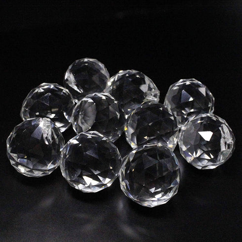 30MM Pack 10pc (30mm) Clear Glass Crystal Prism Pendat Suncatcher Chandelier Parts Lamp Light Pendants Balls Drops