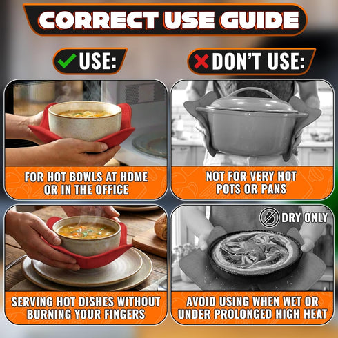 6 Cozy 6.5" 7.1" Pcs Soup Bowl Holders for Hot Food Microfiber Fabric Heat-Resistant Soup Bowl Warmers for Kitchen