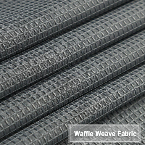 Tier Curtains, Waffle Woven Textured Kitchen Tier Curtains, Waterproof Half Window Covering, 30" x 24", Grey, Set of 2