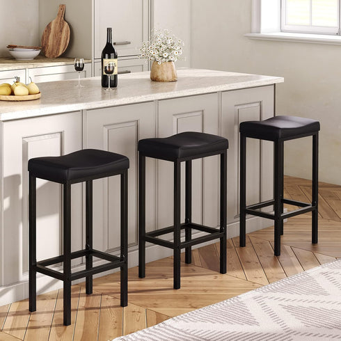 Set 2 Counter 24.8 Inches, 2.4" BB10BY01 HOOBRO Bar Stools, of Bar Chairs, Height Stools, Saddle Barstools with Curved