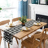 90 Inches (13x90) Buffalo Plaid Linen Table Runner Black and White Checkered Table Runners Long - Heat Resistant