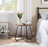VECELO Small Round Metal Side Snack Table for Outdoor & Indoor Use - Anti-Rust Design